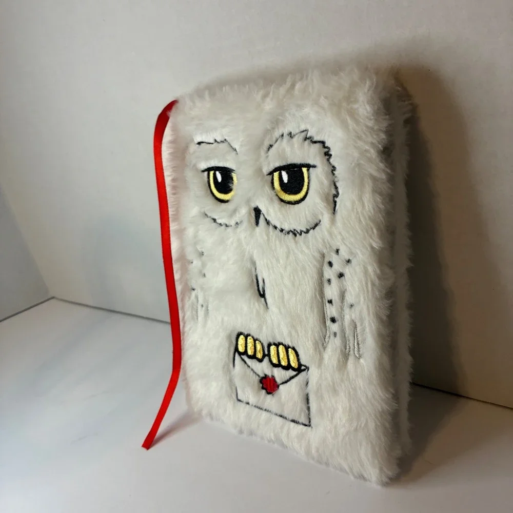 Harry Potter Hedwig Snowy Owl Faux Fur Journal Notebook Diary NEW Ribbon Whimsy